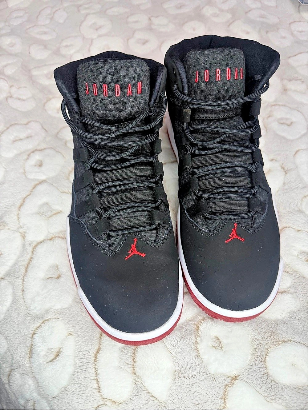 Jordan Air Jordan 1 Mid High-Top Sneakers in Black & Red Like New